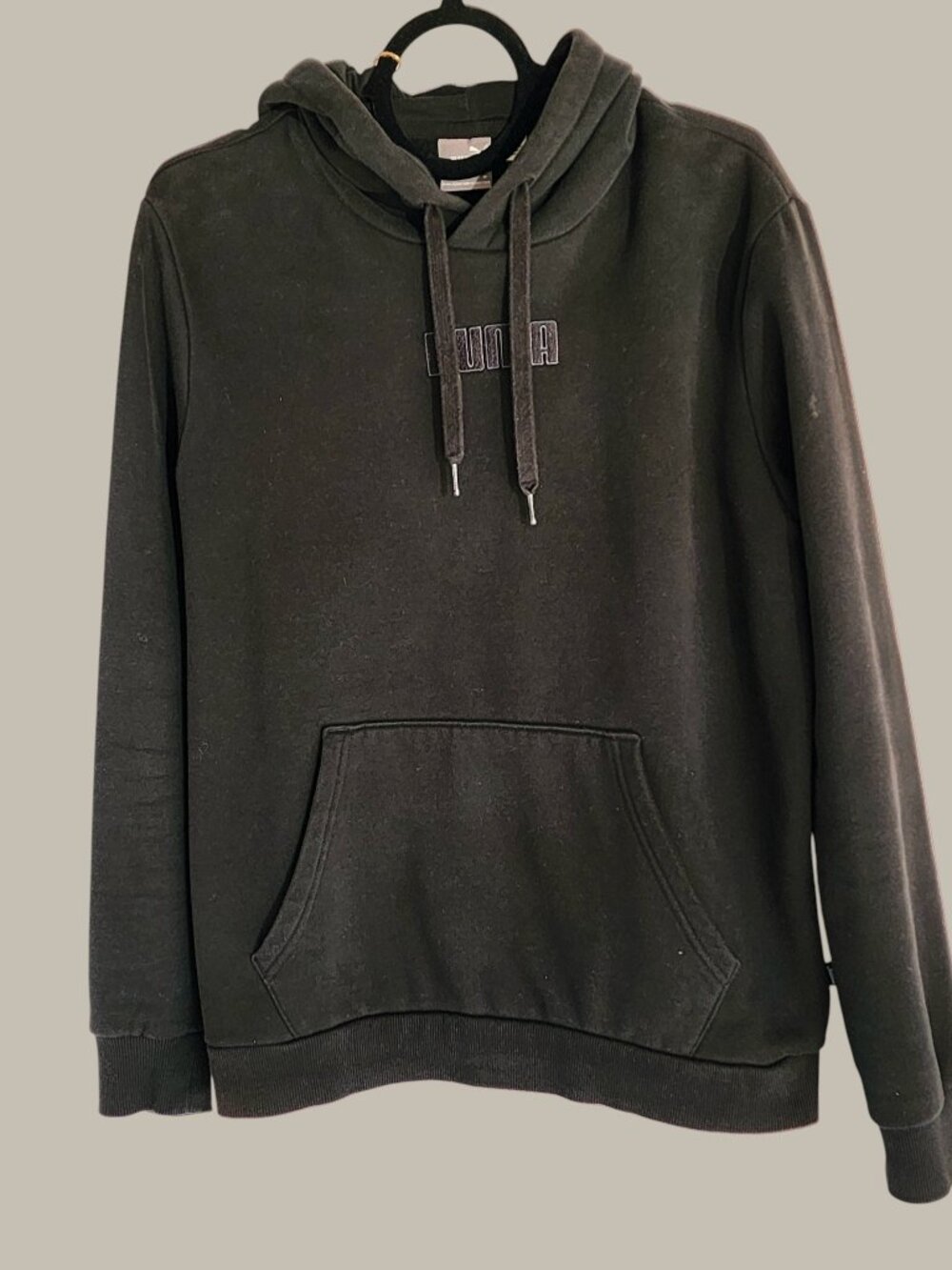 Puma Black Cotton Fleece Hoodie – Medium